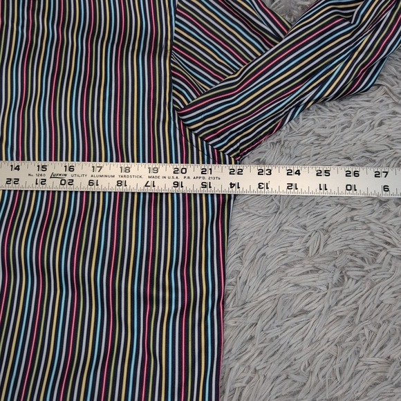 Bugatchi Shirt Mens M Striped Button Up Preppy Comfort Casual Shaped Fit - Picture 3 of 11